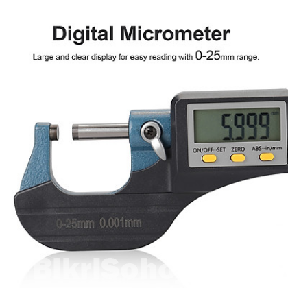 Digital Micrometer 0-25mm With Large Display